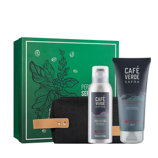 Presente Café Safra: Loção, Espuma de Barbear e Nécessaire